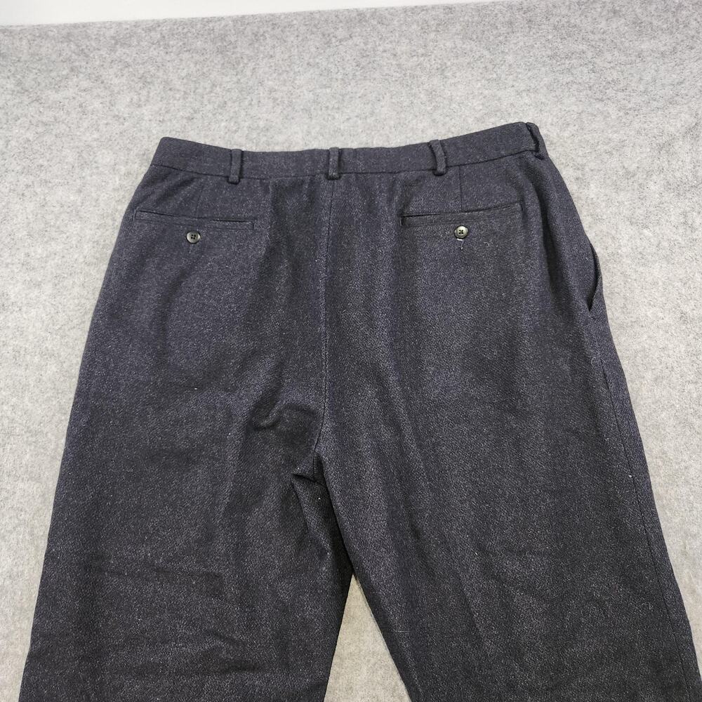 VTG Polo Ralph Lauren Pants Mens 36x28 Navy Wool Blend Pleated Dress Trouser - Picture 15 of 16